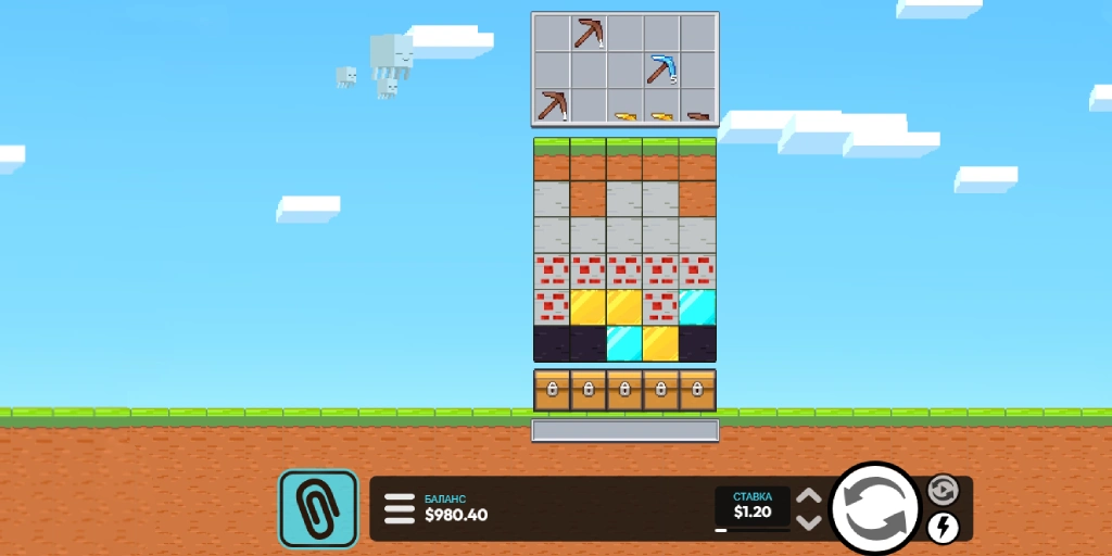 Mine Drop Demo - баннер бесплатной демо-версии слота для тестирования игры без регистрации